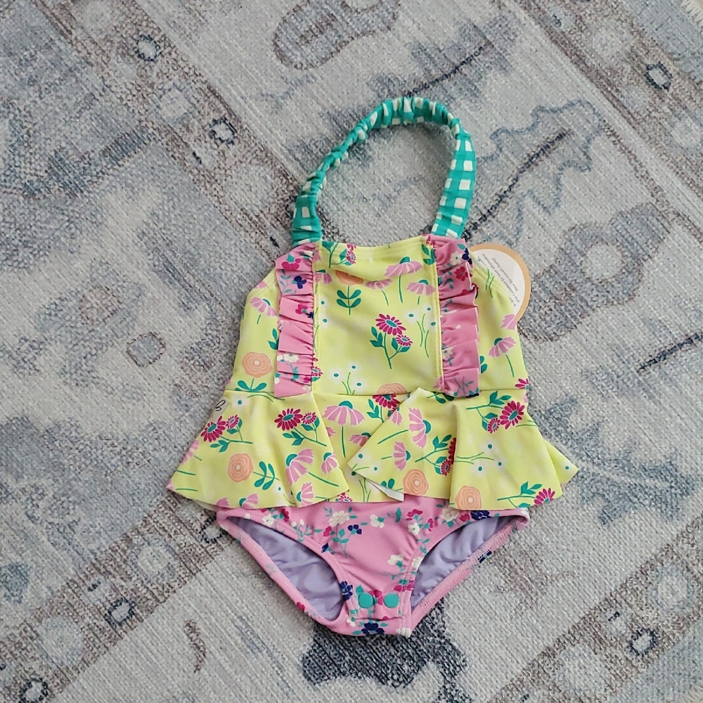 NWT Wildflowers Clothing La La Land Yellow Paradise One Piece Swimsuit Sz18m